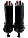 Black Soft Patent Leather 75MM Curved Heel Chelsea Boots FFH221B 00216 001 - THOM BROWNE - BALAAN 6