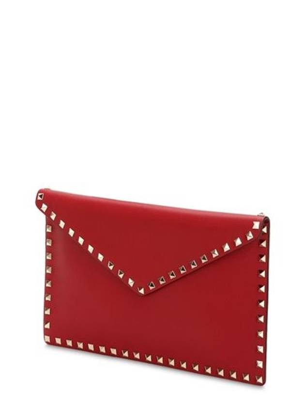 Rockstud leather envelope clutch - VALENTINO - BALAAN 3