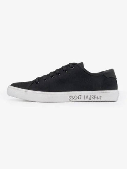 Malibu Logo Canvas Low Top Sneakers Black - SAINT LAURENT - BALAAN 2