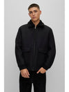 Teddy Collar Regular Fit Bomber Jacket Black - HUGO BOSS - BALAAN 4