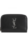 Monogram Zipper Silver Card Wallet Black - SAINT LAURENT - BALAAN 2