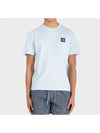 Logo Patch Short Sleeve T-Shirt Sky Blue - STONE ISLAND - BALAAN 3