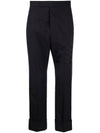 Diagonal Plain Weave Classic Wool Slacks Navy - THOM BROWNE - BALAAN 2