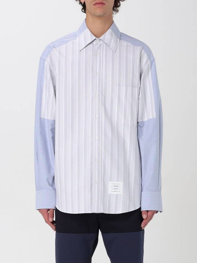 RWB Tab Stripe Patchwork Long Sleeve Shirt - THOM BROWNE - BALAAN 2