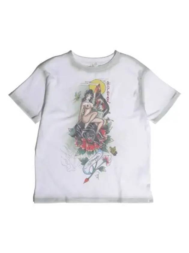 Ed Hardy Brush Short Sleeve T Shirt White - SCULPTOR - BALAAN 1