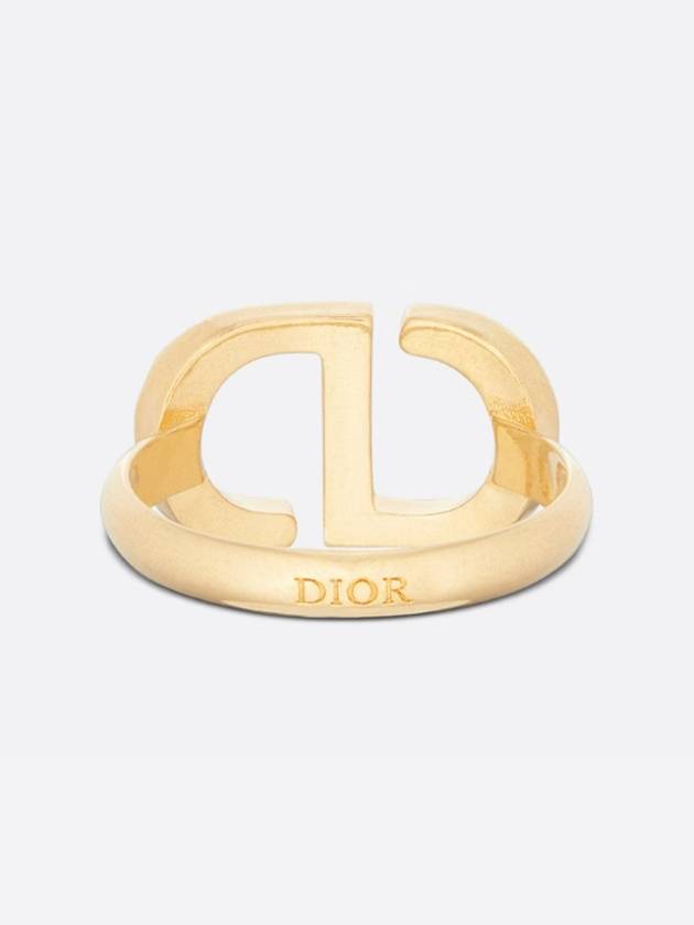 Petite CD Metal White Crystal Ring Gold - DIOR - BALAAN 5