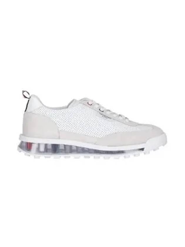 Vitello Calf Leather Clear Sole Tech Runner Sneakers White - THOM BROWNE - BALAAN 2