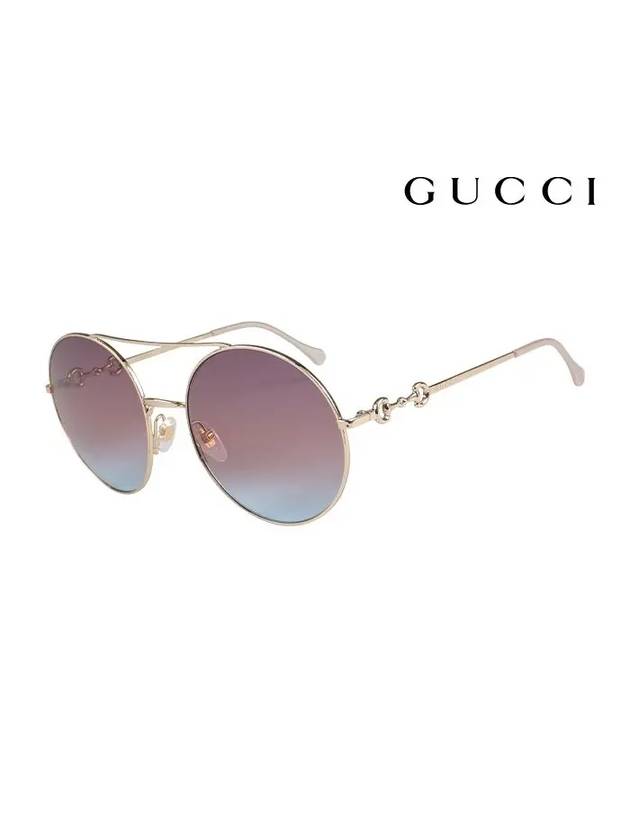 Eyewear Round Metal Sunglasses Gold - GUCCI - BALAAN 3