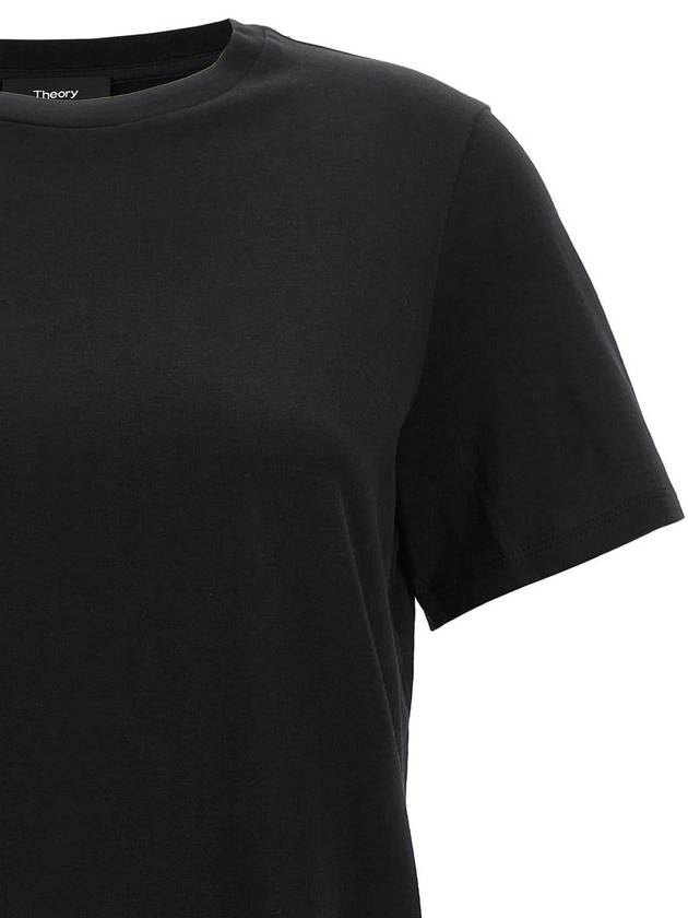 Women's Easy Organic Cotton Short Sleeve T-Shirt Black - THEORY - BALAAN 4