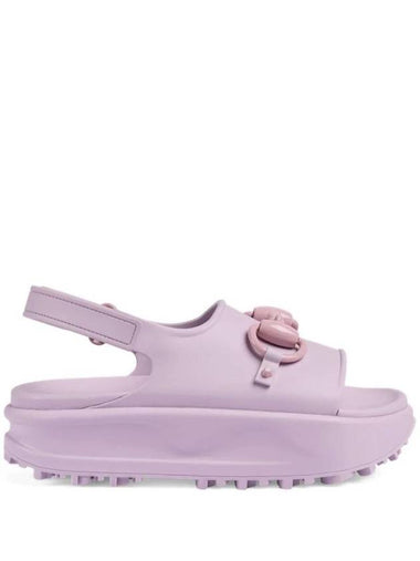 Horsebit Platform Rubber Sandals Purple - GUCCI - BALAAN 1