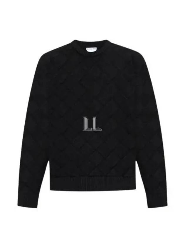 Intrecciato Crew Neck Knit Top Navy - BOTTEGA VENETA - BALAAN 2