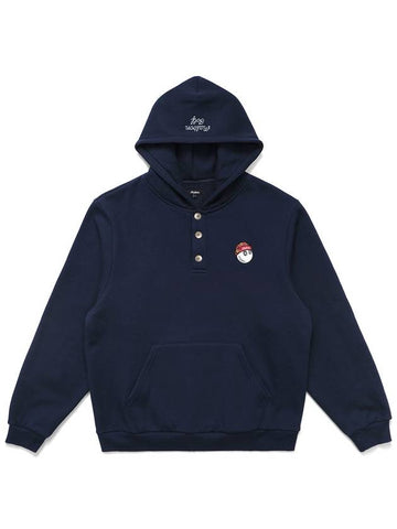 Wiz Collection Wizard Henry Neck Hoodie NAVY - MALBON GOLF - BALAAN 1