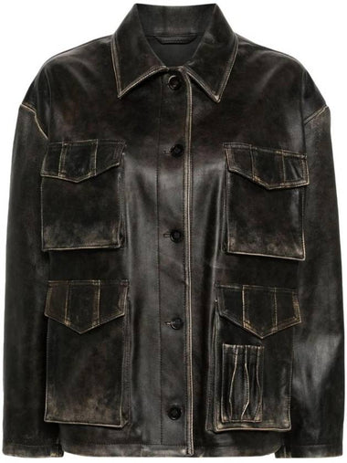 buttoned leather jacket - GOLDEN GOOSE - BALAAN 1