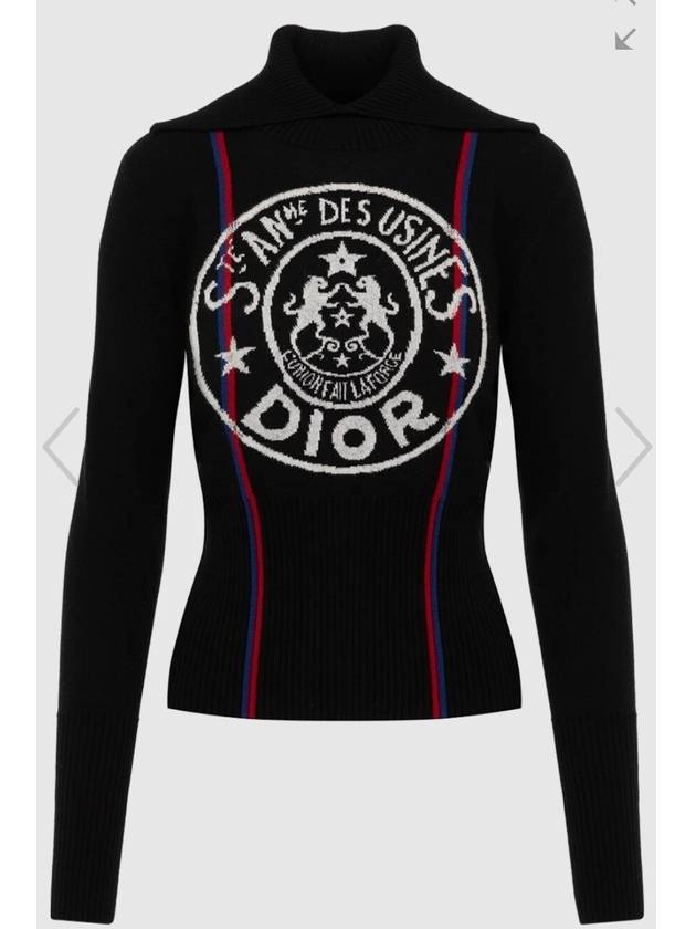 Cashmere Motif Turtleneck Black - DIOR - BALAAN 6