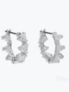 Matrix Triangle Cut Small Hoop Earrings Silver - SWAROVSKI - BALAAN 2