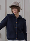 WINDPROOF SPREAD COLLAR CARDIGAN Dark Navy - PLAYBOO - BALAAN 1