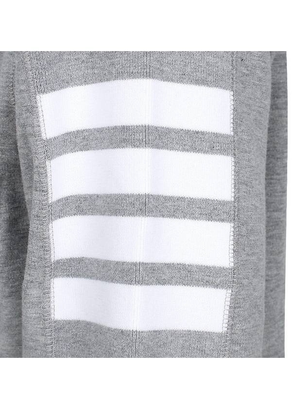 4-Bar Striped Cotton Long Sleeve T-Shirt Light Grey - THOM BROWNE - BALAAN 7