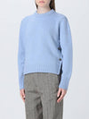 Metal Note Button Wool Knit Top Blue - BOTTEGA VENETA - BALAAN 5