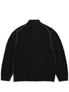 Cotton Chenille Double Zipped Cardigan Black - CP COMPANY - BALAAN 3