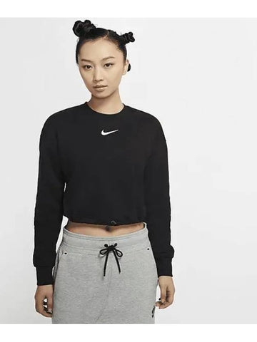 Sportswear Swoosh Women s French Terry Crew Black White CJ3767 010 700058 - NIKE - BALAAN 1