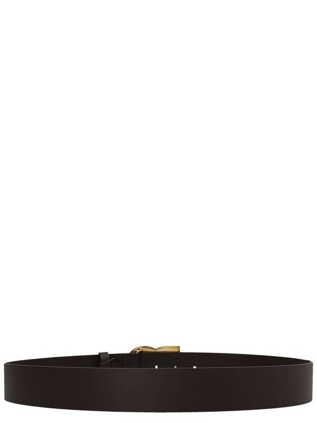 Men's DG Logo Leather Belt Brown - DOLCE&GABBANA - BALAAN 3