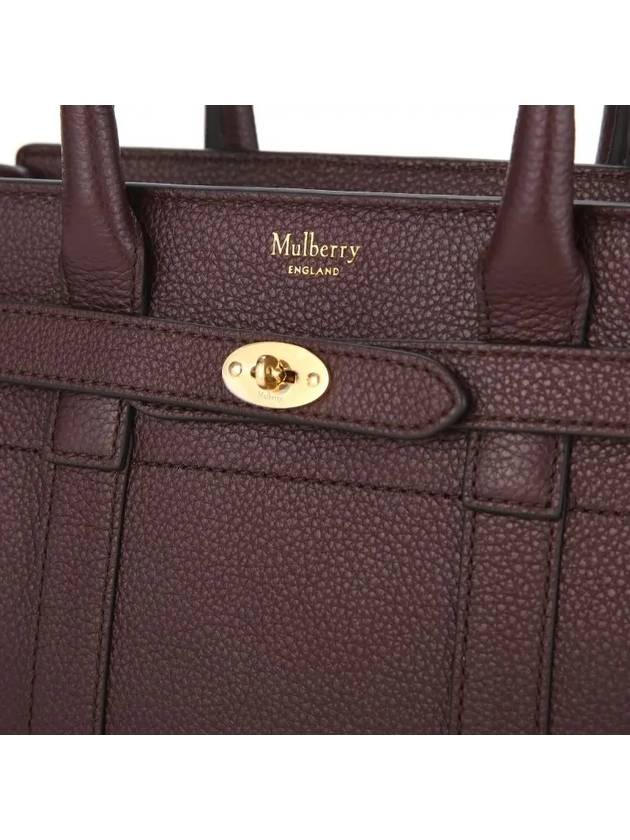 Bayswater Zipped Mini Classic Grain Tote Bag Oxblood - MULBERRY - BALAAN 4