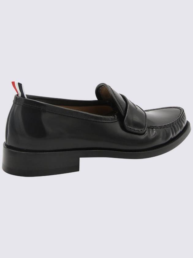 Pleated Leather Penny Loafers Black - THOM BROWNE - BALAAN 3