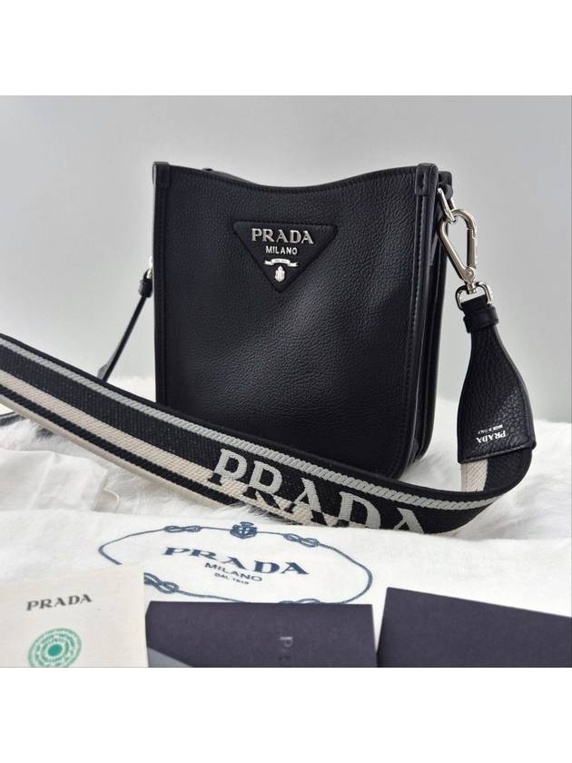 Leather mini cross bag shoulder black 1BH191 - PRADA - BALAAN 3