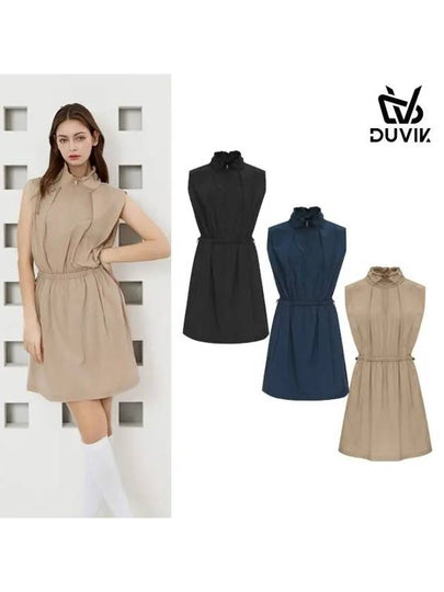 half zip-up pin tuck banding dress DE2WWO841BK - DUVIK - BALAAN 2