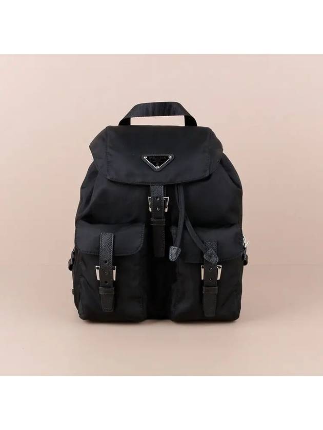 Triangle Logo Re-Nylon Small Backpack Black - PRADA - BALAAN 2