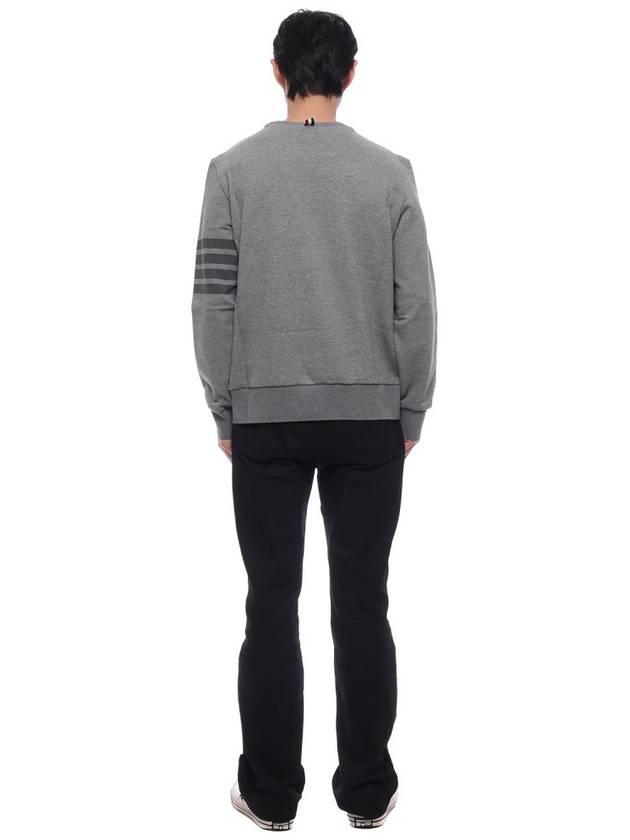 4 Bar Tonal Crew Neck Sweatshirt Grey - THOM BROWNE - BALAAN 6