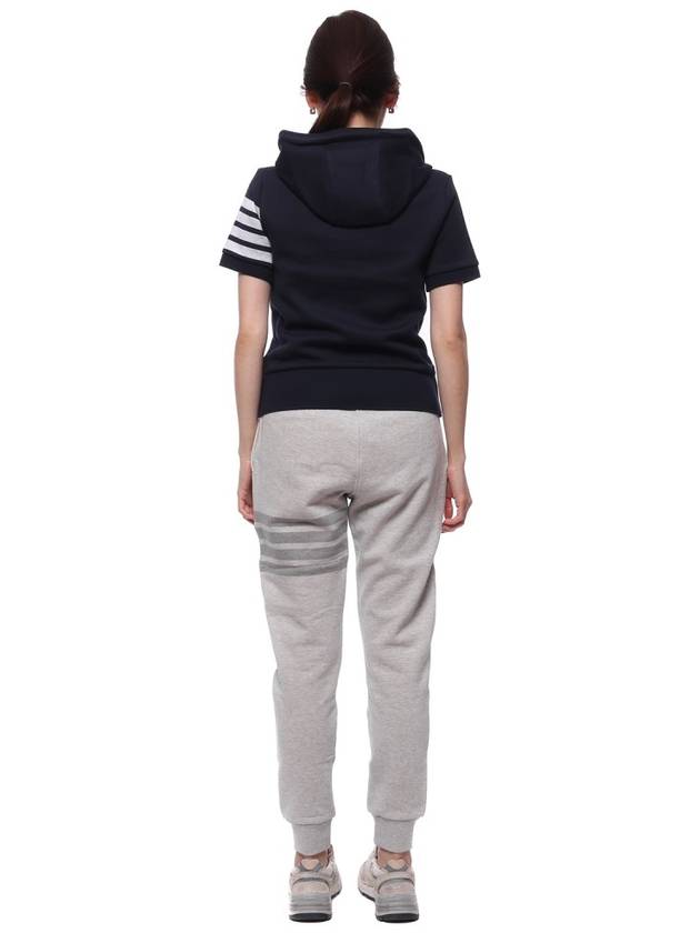 Double Face 4 Bar Short Sleeve Hoodie Navy - THOM BROWNE - BALAAN 6