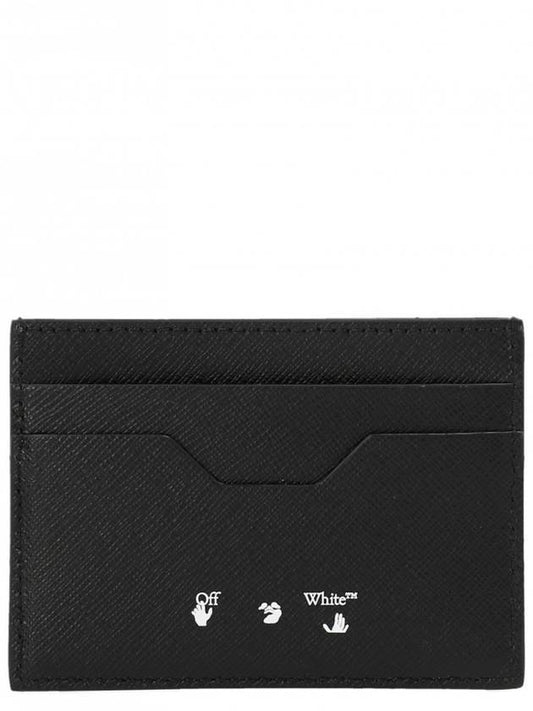 Diag Logo Leather Card Wallet Black - OFF WHITE - BALAAN 1