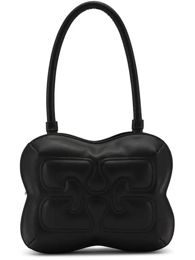 Butterfly Leather Shoulder Bag Black - GANNI - BALAAN 3