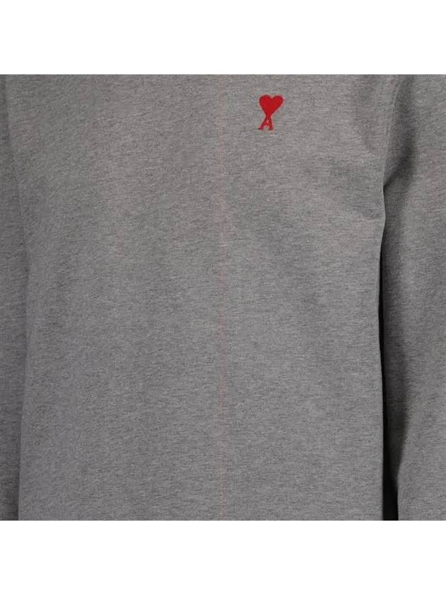 Small Heart Logo Sweatshirt Grey - AMI - BALAAN 4