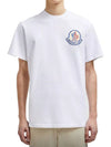 Men s Pixel Logo Short Sleeve T Shirt White 8C000048392700A - MONCLER - BALAAN 3