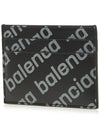 Reflective Silver Logo Print Card Wallet Black - BALENCIAGA - BALAAN.