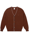 Men's Cashmere V-neck Cardigan Brown - SOLEW - BALAAN 2