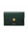 Folded Grain Leather Multi Card Wallet Green - MULBERRY - BALAAN 1