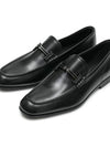 Double T Logo Leather Loafers Black - TOD'S - BALAAN 3