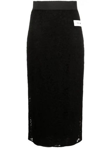 Women's Lace Midi Pencil Skirt Black - DOLCE&GABBANA - BALAAN 1