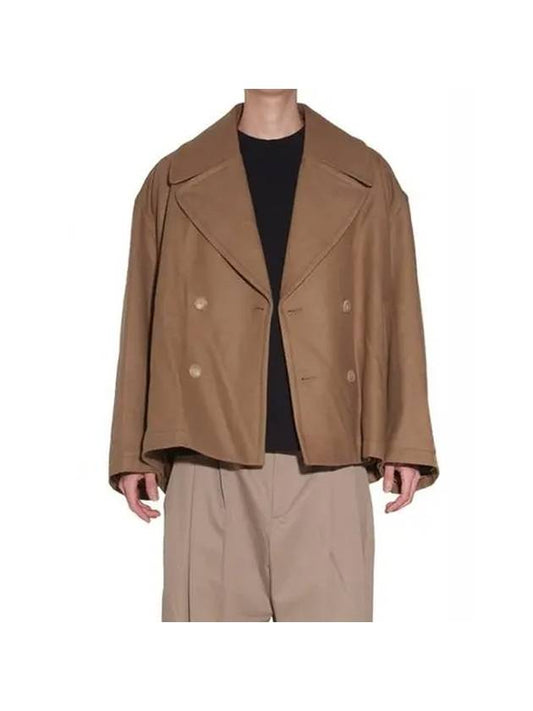Men's Crop Wool Double Coat Brown - HED MAYNER - BALAAN 1
