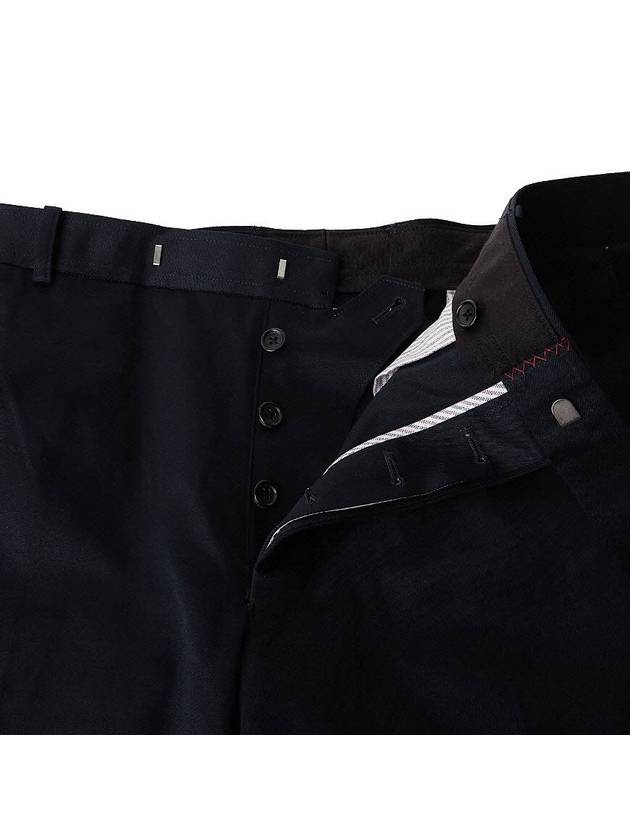 Diagonal Unconstructed Chino Straight Pants Navy - THOM BROWNE - BALAAN 6