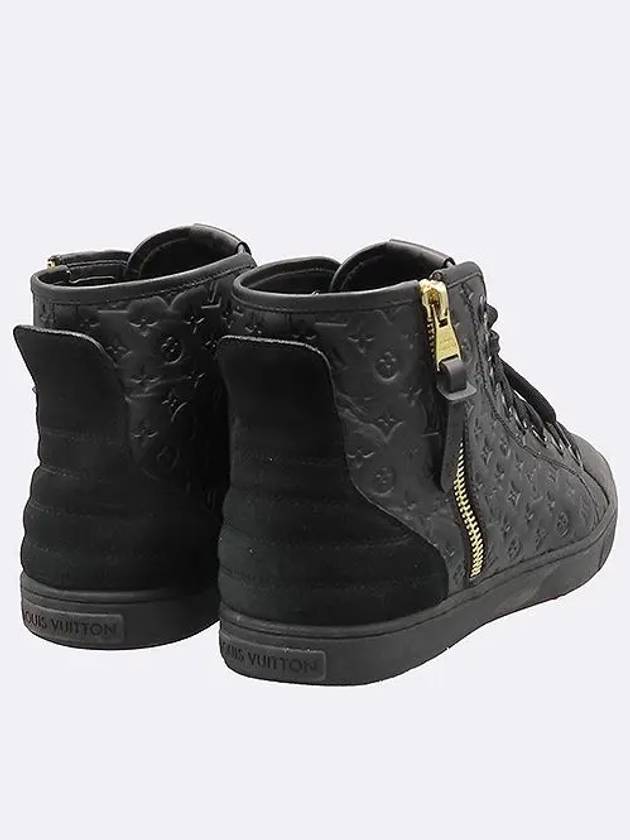 Black monogram pattern women s high top sneakers - LOUIS VUITTON - BALAAN 4