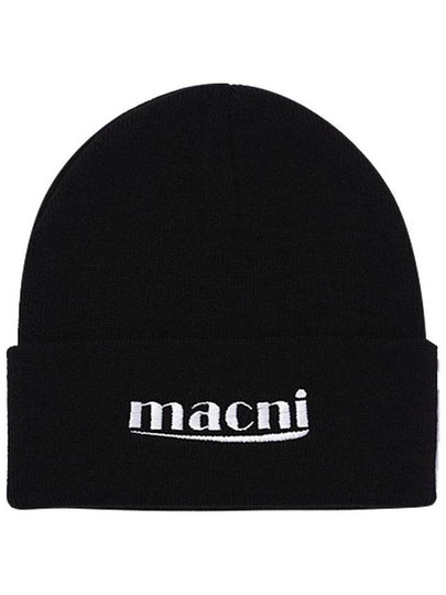 Logo Knit Beanie Black - MACNI - BALAAN 2