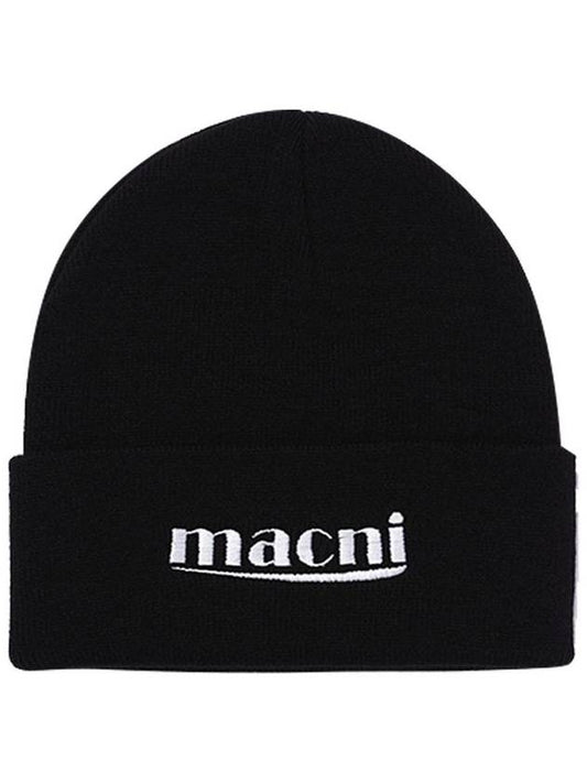 LOGO KNIT BEANIE BLACK - MACNI - BALAAN 1