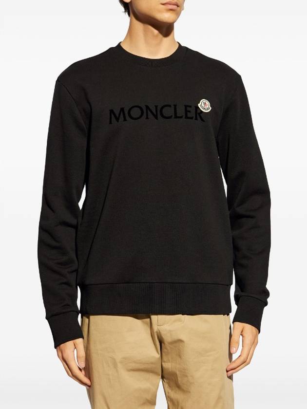 Logo Patch Sweatshirt Black - MONCLER - BALAAN 5