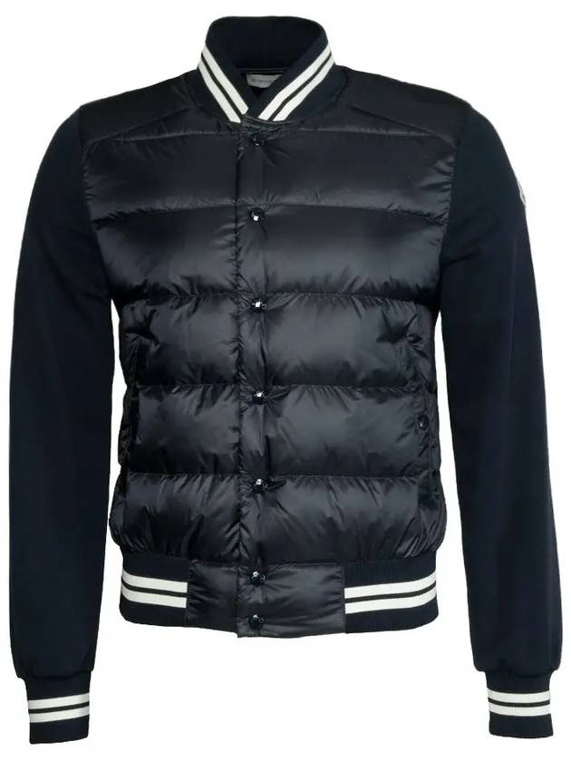 Men's Paneled Down Jacket Navy - MONCLER - BALAAN 3