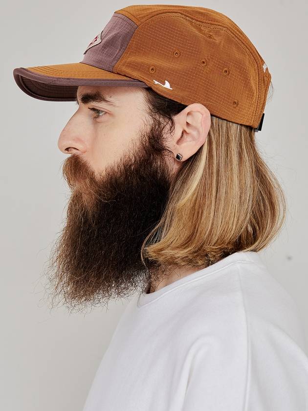 Two-Tone Camp Oversized Fit Ripstop Ball Cap Brown - AKAW - BALAAN 2