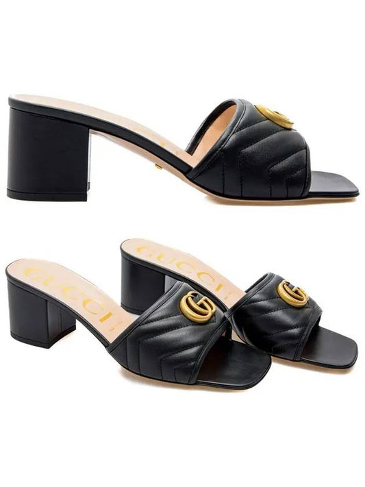 Double G Slide Sandal Heels Black - GUCCI - BALAAN 2